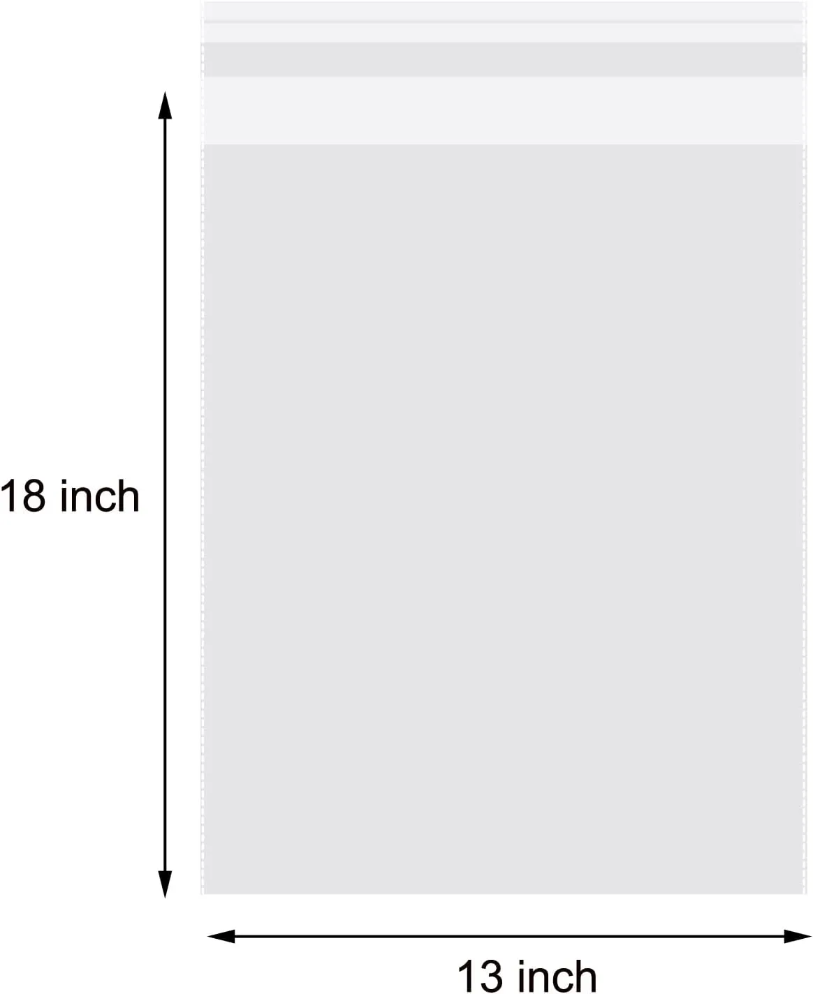 100 Count 13x18 Inch Clear Poly Bags for Packaging Clothing Shirts Self Seal Cellophane Plastic Bags