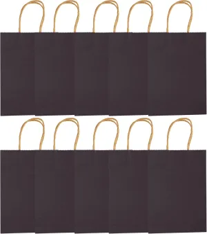 10pcs Portable Party Kraft Paper Bag Simple Shopping Packaging Souvenirs Bag with Handle for Wedding Party Supplies (Blue cowhide)