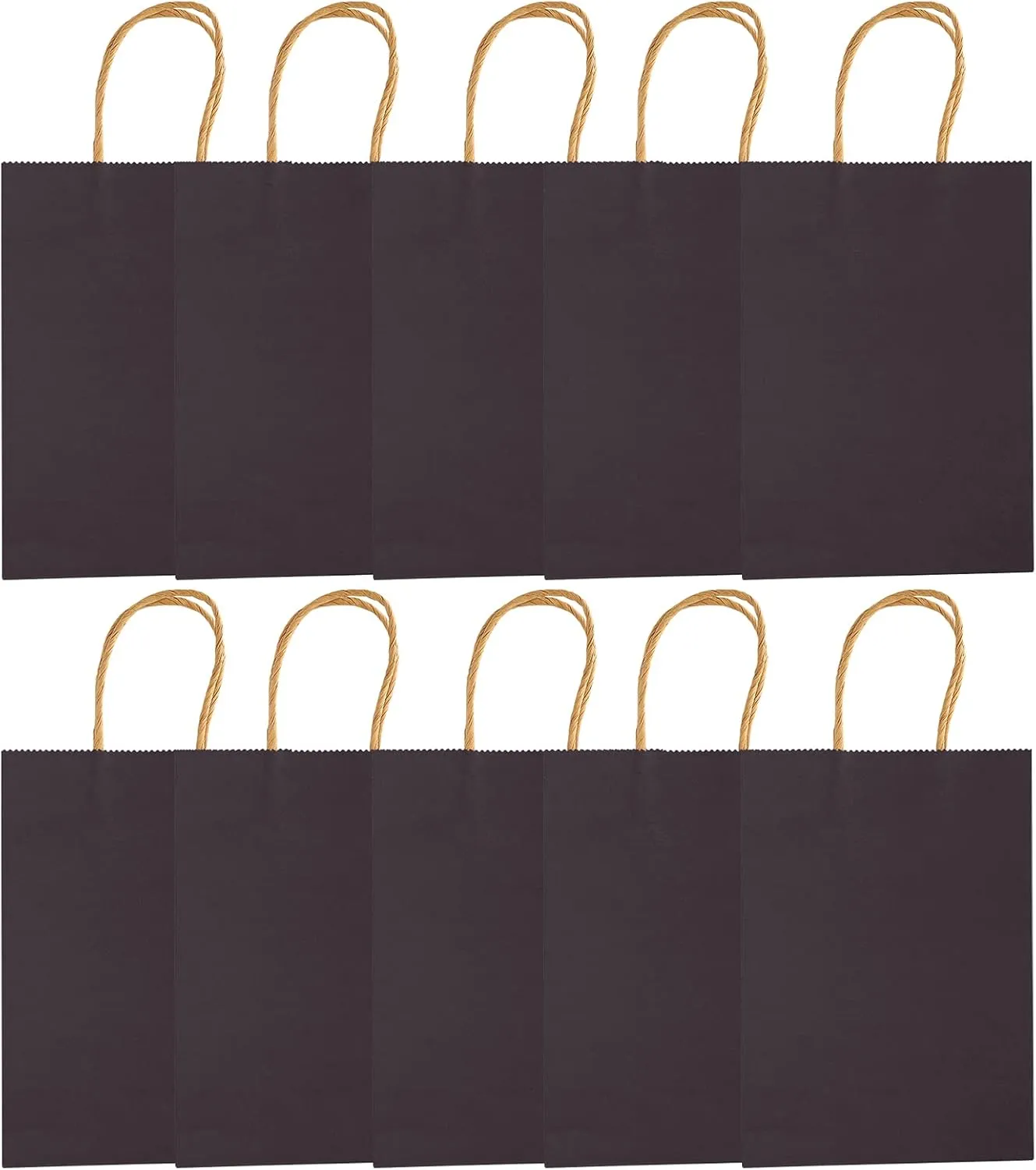 10pcs Portable Party Kraft Paper Bag Simple Shopping Packaging Souvenirs Bag with Handle for Wedding Party Supplies (Blue cowhide)