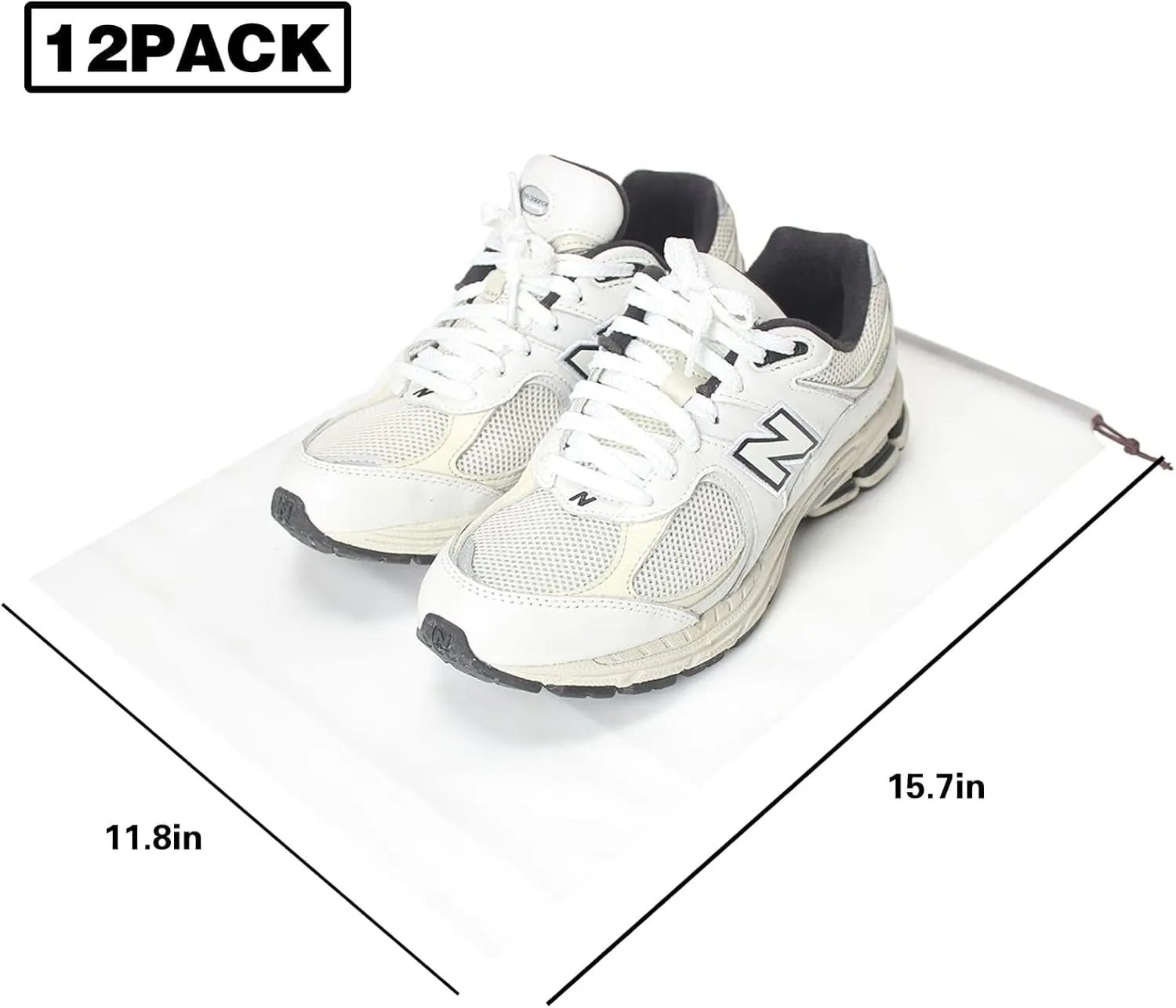 12Pcs Shoe Bags For Travel, 11.8in X 15.7in Large Clear Shoes Storage Organizer with Drawstring, Waterproof Travel Storage Bags for Packing Dust Bags for Men and Women
