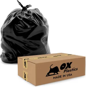 13 Gallon Trash Can Liners Bags - Capacity & 2mil Thick Extra Heavy Duty Strength - (200 Count) Large Garbage, Leak-Proof & Durable, House & Commercial Use Bags Black