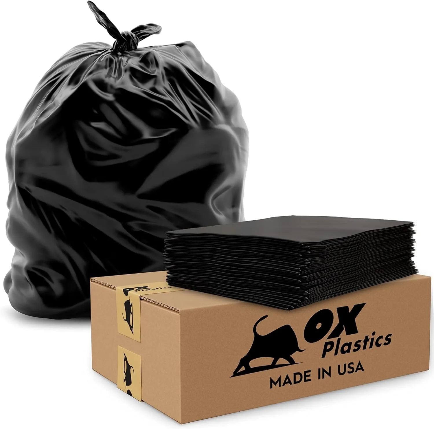 13 Gallon Trash Can Liners Bags - Capacity & 2mil Thick Extra Heavy Duty Strength - (200 Count) Large Garbage, Leak-Proof & Durable, House & Commercial Use Bags Black