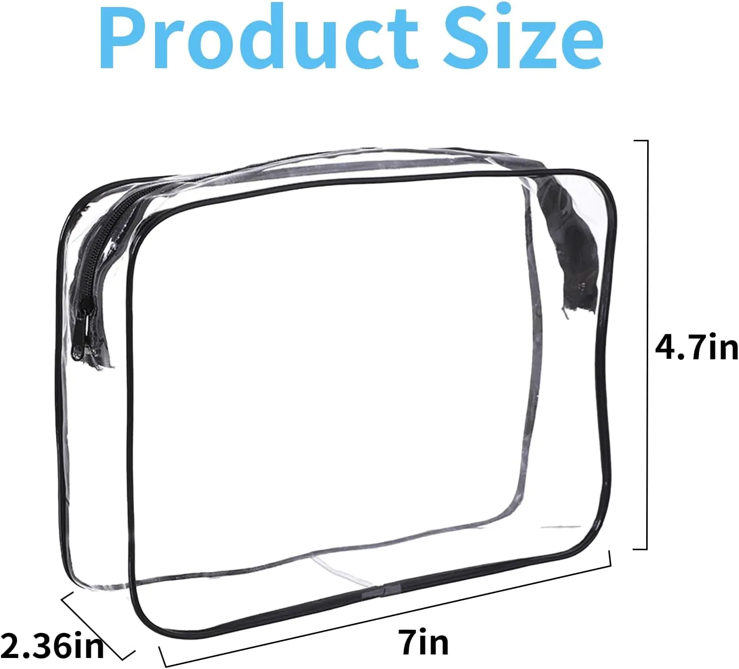 16 Pcs Clear Cosmetics Bag Bulk Clear Makeup Bag Bulk Toiletry Bag for Travel, PVC Zippered Pouch Cosmetic Makeup Bag Plastic Organizer Case for Vacation Bathroom Travel & Daily Use (White Medium)