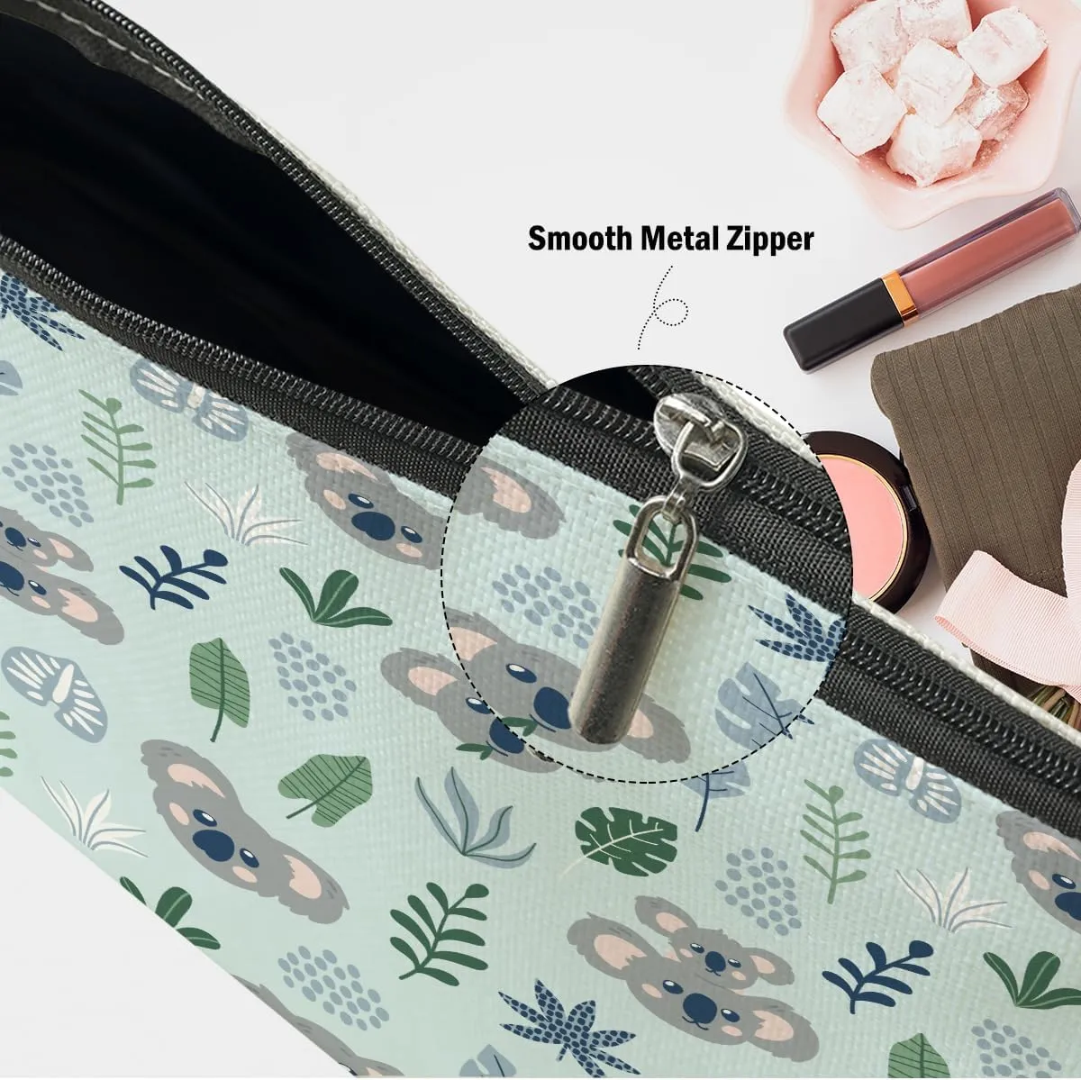 2 PCs Koala Gifts, Cute Koalas Makeup Bag, Koala Stuff Cosmetic Bag Travel Pouch, Animal Lovers Gifts for Women Girls Daughter Best Friend Sisters Niece Friendship Graduation Birthday