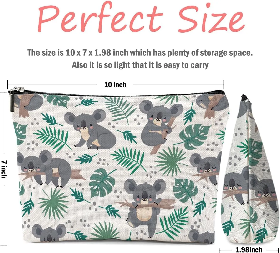 2 PCs Koala Gifts, Cute Koalas Makeup Bag, Koala Stuff Cosmetic Bag Travel Pouch, Animal Lovers Gifts for Women Girls Daughter Best Friend Sisters Niece Friendship Graduation Birthday