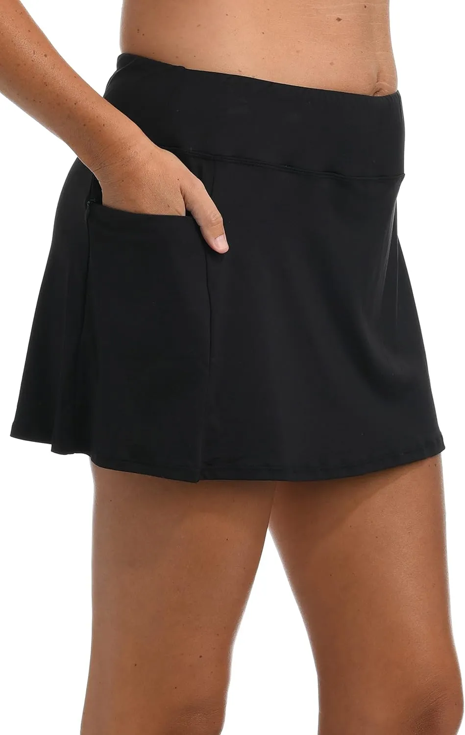 24th & Ocean Women's Skirted Built-in Short Skort Bikini Swimsuit Bottom