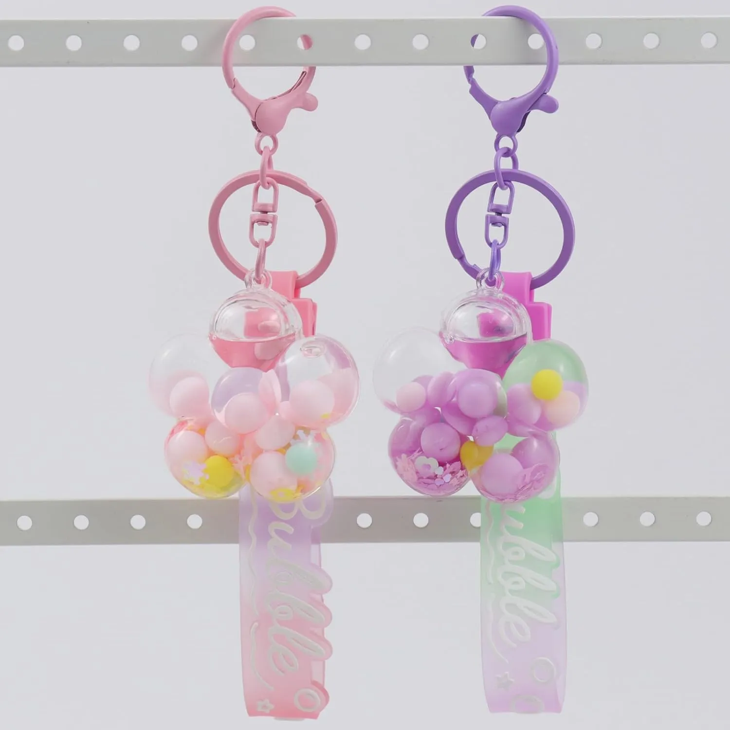 2PCS liquid keychains bookbag accessories for women and girls