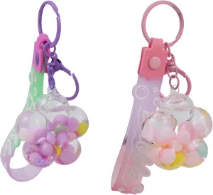 2PCS liquid keychains bookbag accessories for women and girls