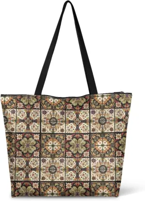 3D Vivid Cat 14x6x15 Tote Paper Bag for Women, Gothic Rose Butterfly Hand Bag, Halloween Spider Web Commute Bag