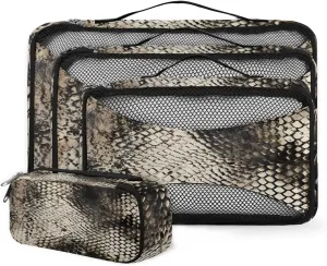 4 Set Packing Cubes for Suitcases, Travel Essentials for Carry on Luggage, Suitcase Organizers for Clothes Shoes Toiletries Travel Accessories in 4 Sizes - Glitter