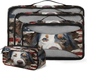 4 Set Packing Cubes for Suitcases, Travel Essentials for Carry on Luggage, Suitcase Organizers for Clothes Shoes Toiletries Travel Accessories in 4 Sizes - Lively Dog