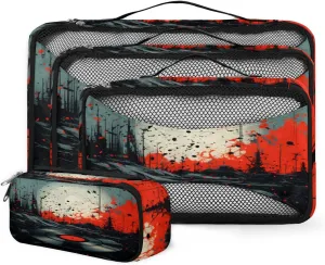 4 Set Packing Cubes for Suitcases, Travel Essentials for Carry on Luggage, Suitcase Organizers for Clothes Shoes Toiletries Travel Accessories in 4 Sizes - Rero Records