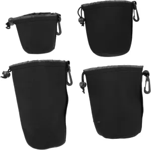 4pcs Slr Camera Lens Storage Bag Waterproof Lens Drawstring Closure Dustproof Pouch for Dslr Accessories
