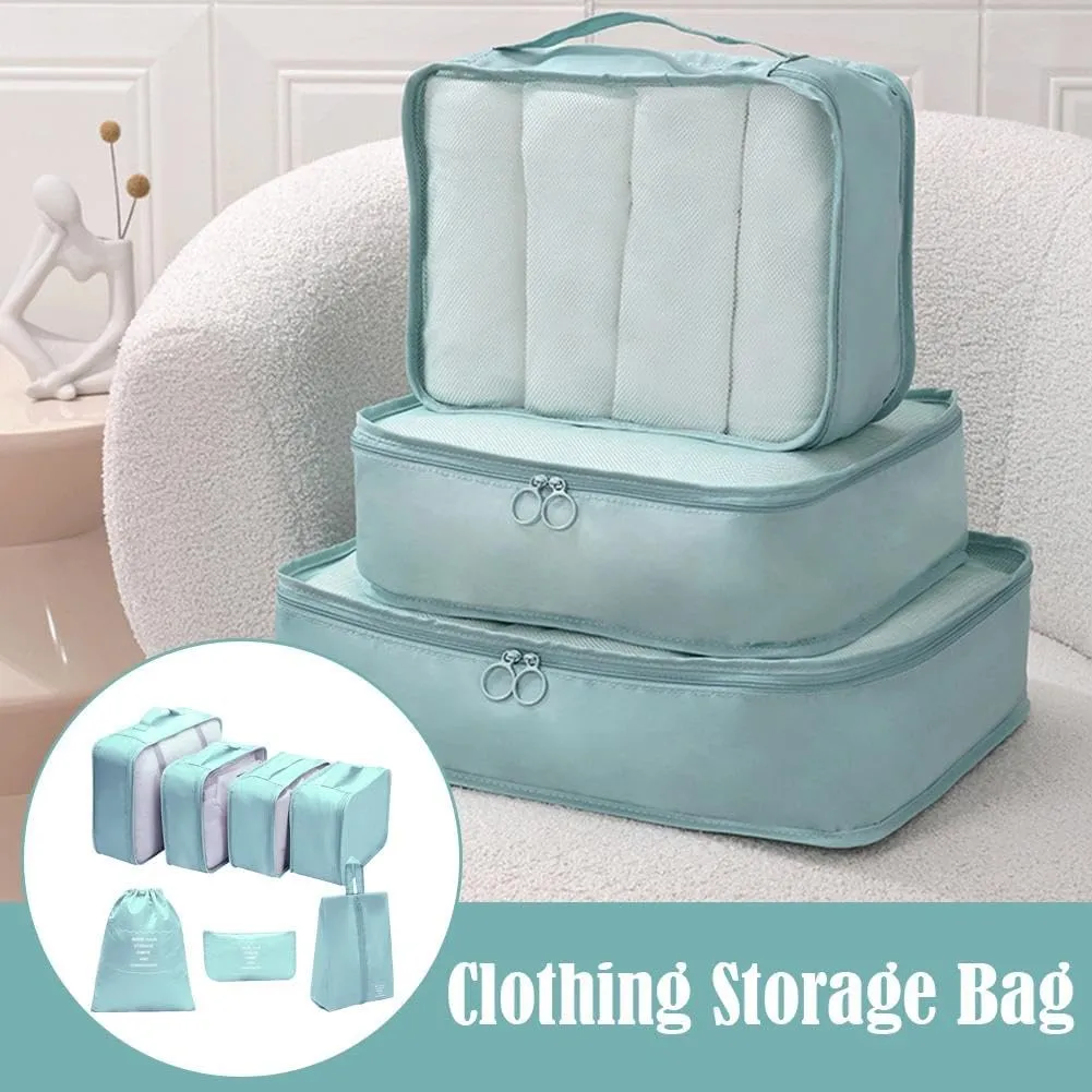7 PCS Packing Cubes for Suitcases, Luggage Organizers Bags Set, Travel Essentials for Carry on Luggage, Essentials Bag Packing Cubes for Clothes Shoes Storage Bags