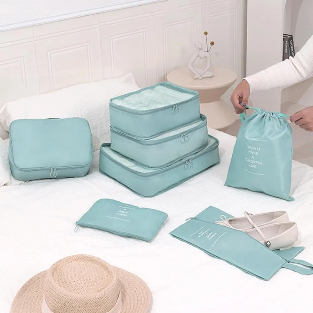 7 PCS Packing Cubes for Suitcases, Luggage Organizers Bags Set, Travel Essentials for Carry on Luggage, Essentials Bag Packing Cubes for Clothes Shoes Storage Bags