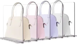Adjustable Transparent Bag Organizer, Detachable Purse Divider, Handbag Display Shelf, Clear Closet Organizer for Wallets, Books, Cosmetics & More