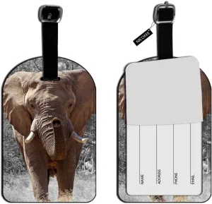 African Elephant Luggage Tag Suitcase Label Bag Tag Travel Accessories Baggage Name Tag - 1 pack
