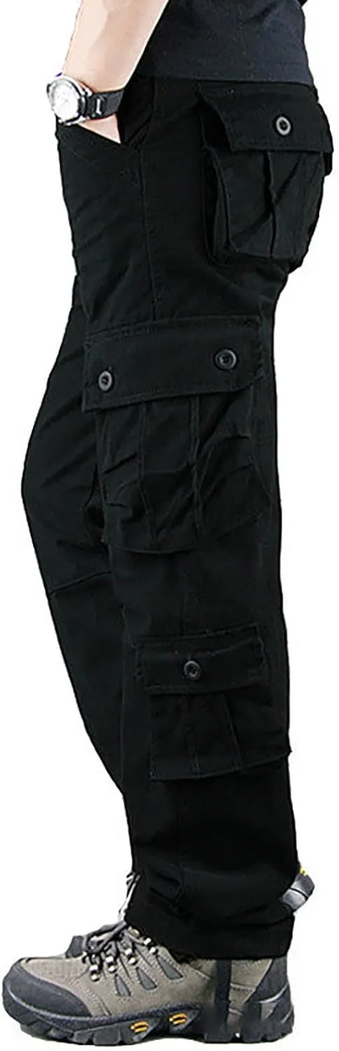aihihe Camoflage Cargo Pants for Men Mens Compression Workout Pants Brown Baggy Pants Relaxed fit Flat Front Pants Men
