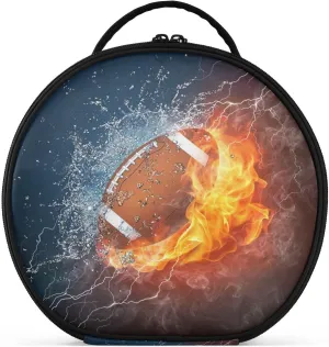 ALAZA Football Ball Travel Makeup Train Case Makeup Cosmetic Case with Adjustable Dividers