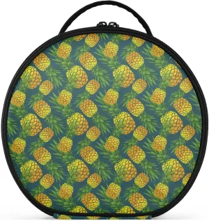 ALAZA Summer Pineapple on Dark Travel Makeup Train Case Makeup Cosmetic Case with Adjustable Dividers