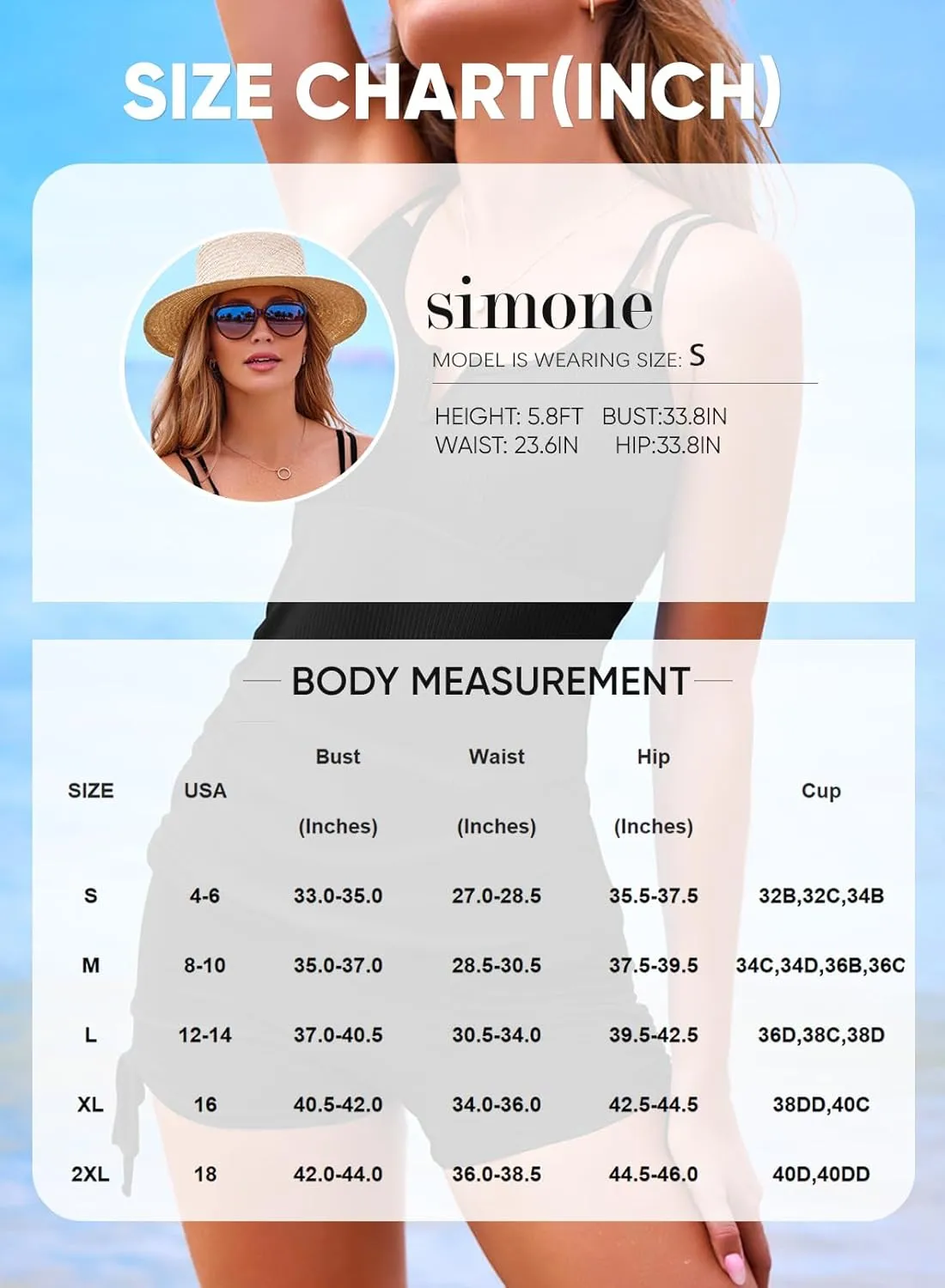 Aleumdr Women's Two Piece Tankini Swimsuit Tummy Control Bathing Suit V Neck Swim Tank Top with Boyshorts