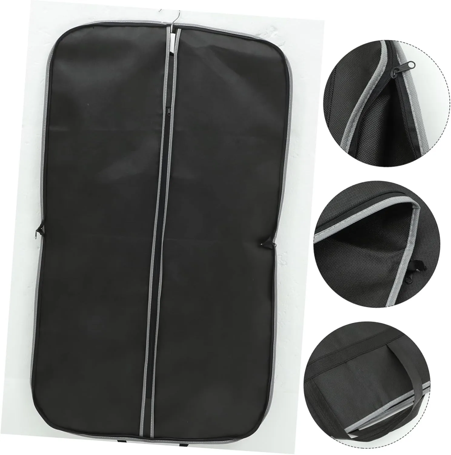 Alipis Portable Travel Garment Bag Medium Dust Cover Clothes Protector for Business Home Black Folding Hanging Case for Suits Dresses More