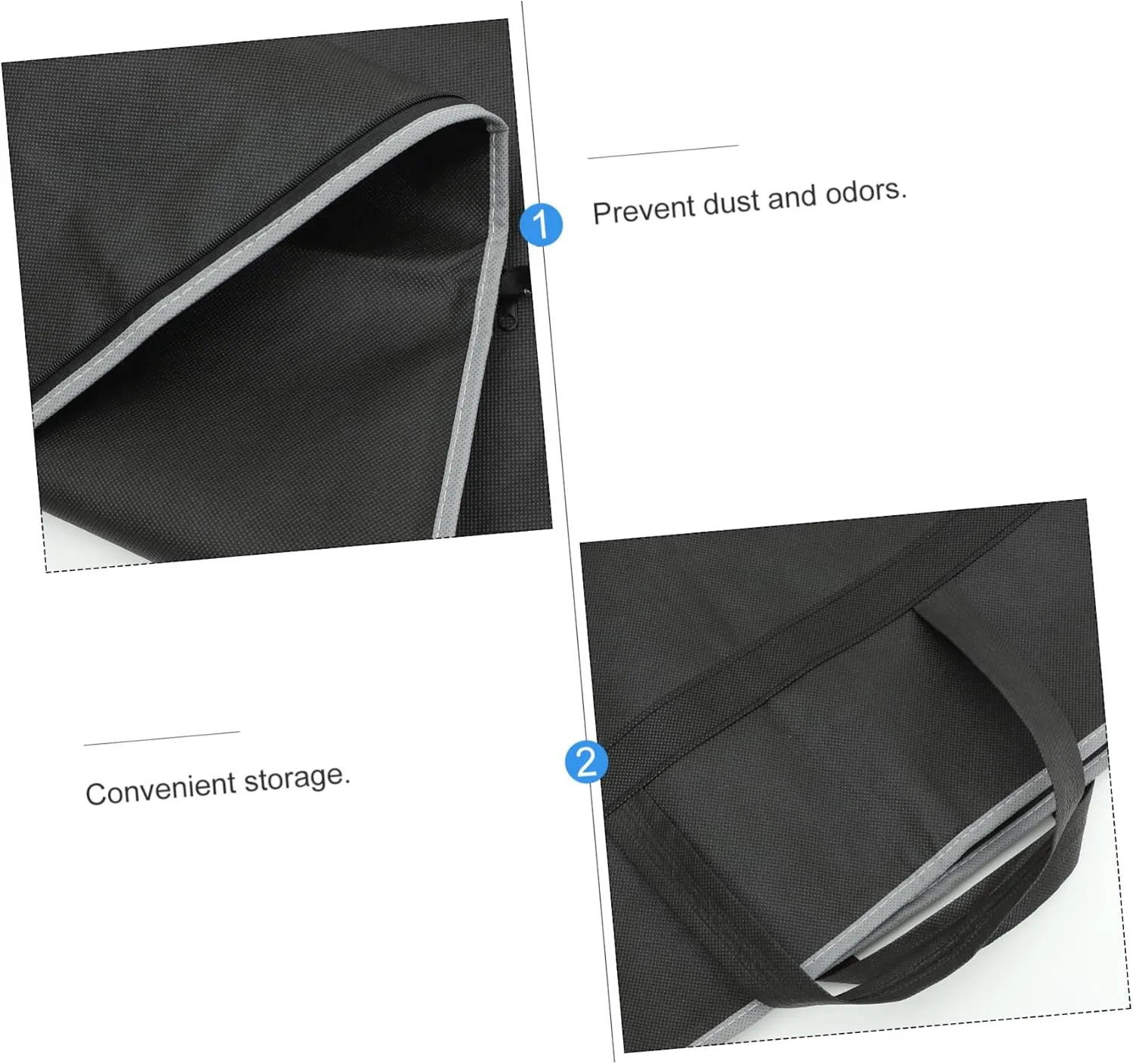 Alipis Portable Travel Garment Bag Medium Dust Cover Clothes Protector for Business Home Black Folding Hanging Case for Suits Dresses More