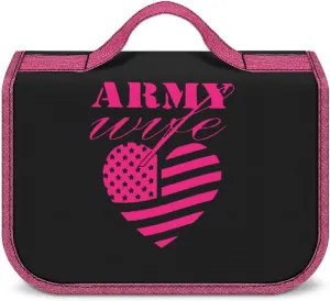 American Army Toiletry Bag with Hanging Hook Large Cosmetic Bags Detachable Makeup Pouch Bathroom Accessories