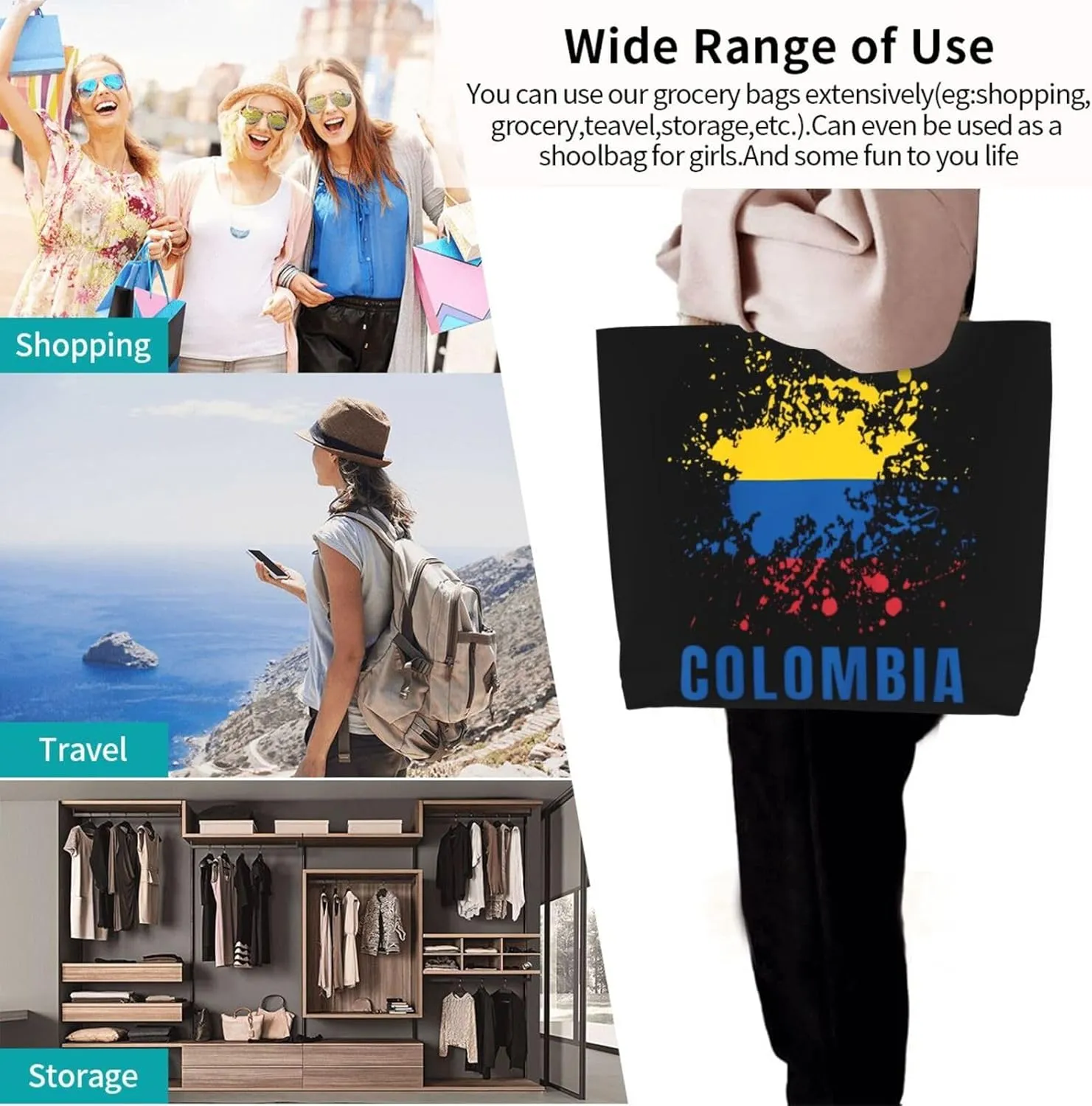 Argentina Flag Women's Tote Bag Large Capacity Single Shoulder Bags Handbag for Shopping Work