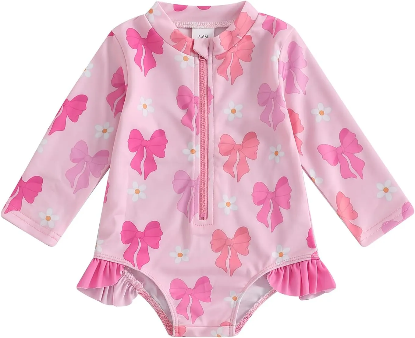 Baby Girl Swimsuit Baby Girls Long Sleeve One Piece Swimsuit Romper with Hat Bathing Suit Beach Rash Guard