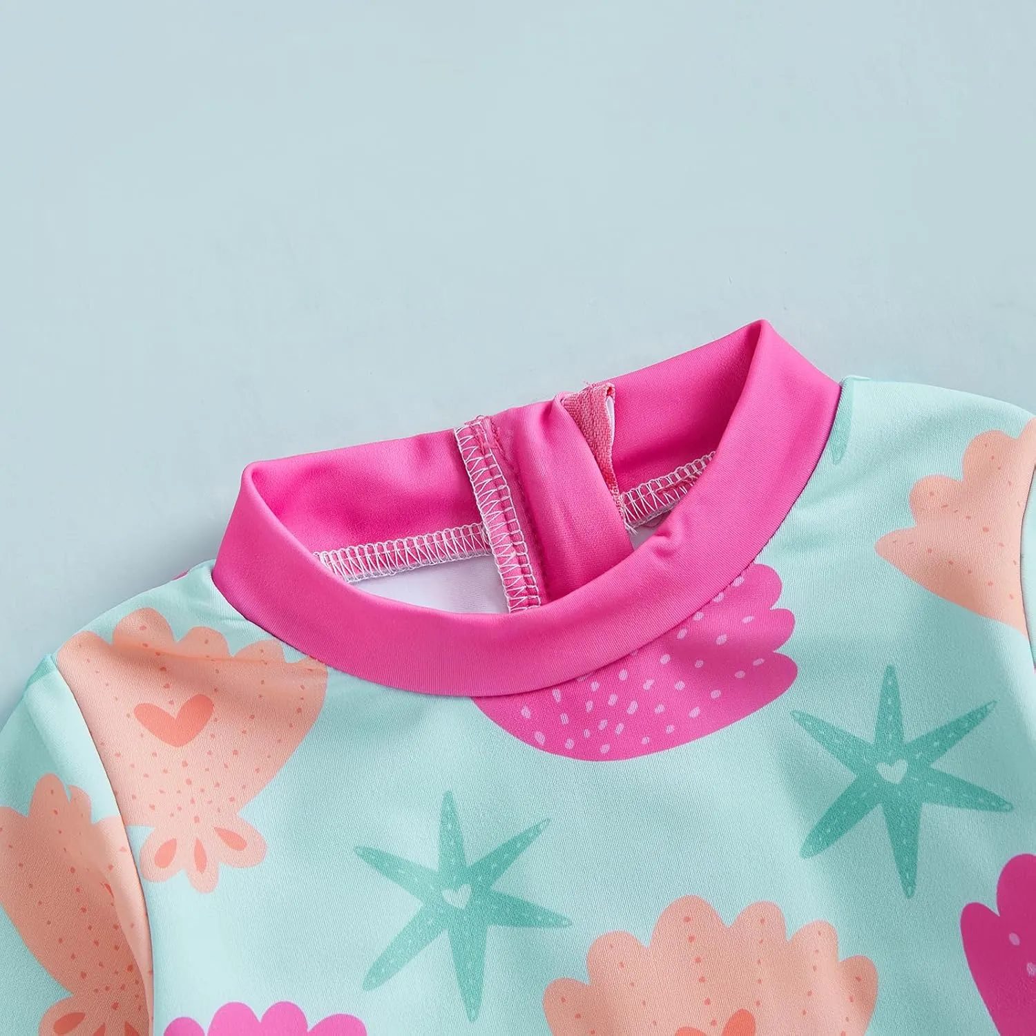 Baby Girl Swimsuit Baby Girls Long Sleeve One Piece Swimsuit Romper with Hat Bathing Suit Beach Rash Guard