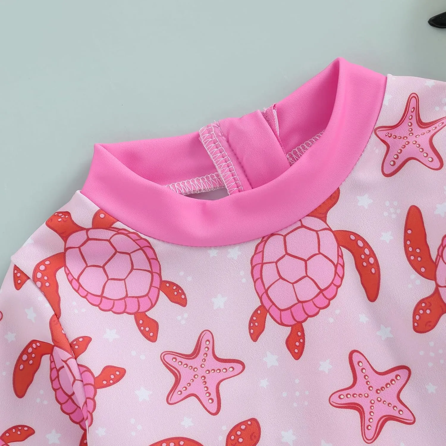 Baby Girl Swimsuit Baby Girls Long Sleeve One Piece Swimsuit Romper with Hat Bathing Suit Beach Rash Guard