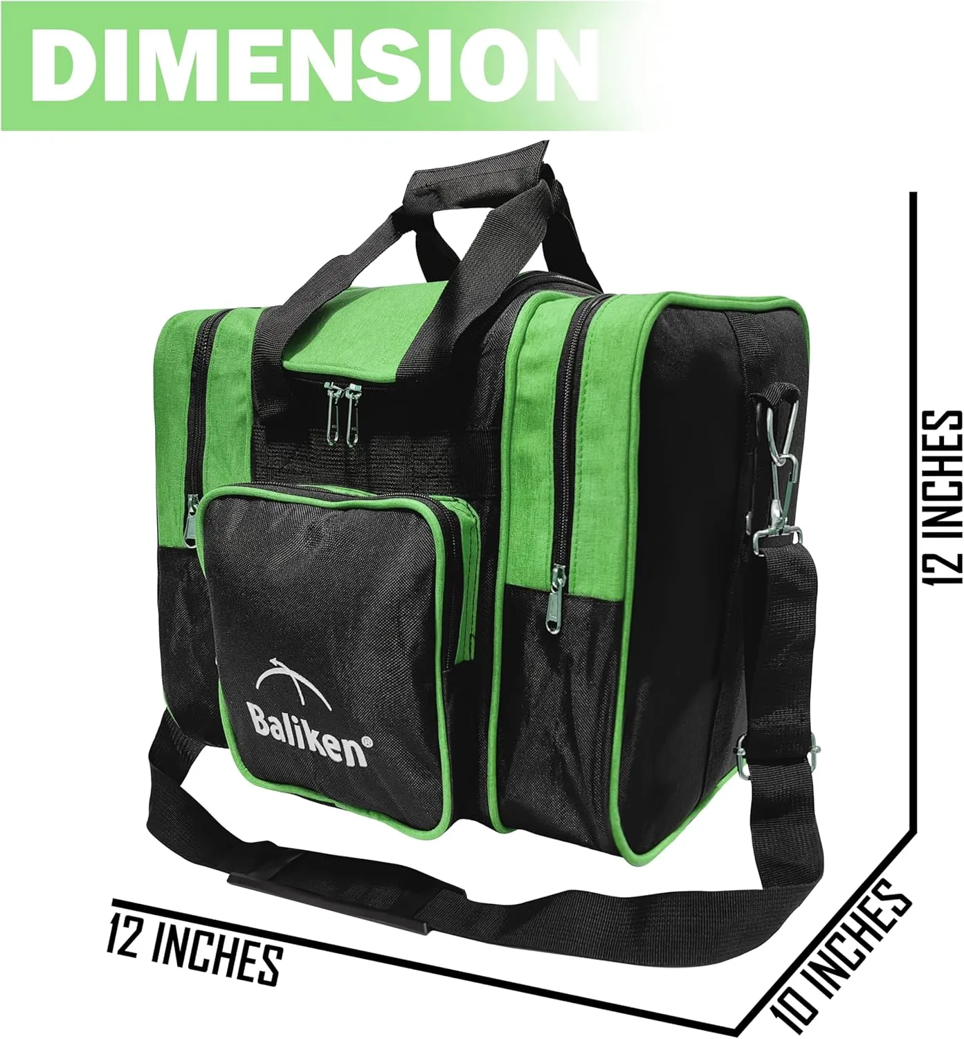 BALIKEN Single Bowling Ball Bag with Padded Ball Holder, The Bowling Bag Fits 1 Bowling Ball & Pair of Men Shoes in Size 13