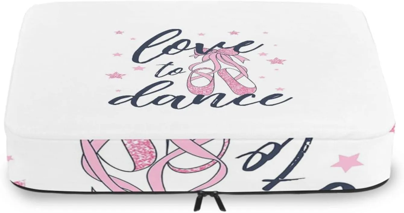 Ballerina Pink Dance Shoes 4 PCs Set Packing Bags, Luggage Organizer Bag, Portable Cube Toiletry bag, Durable Travel Cosmetic Storage Bag for Men Women