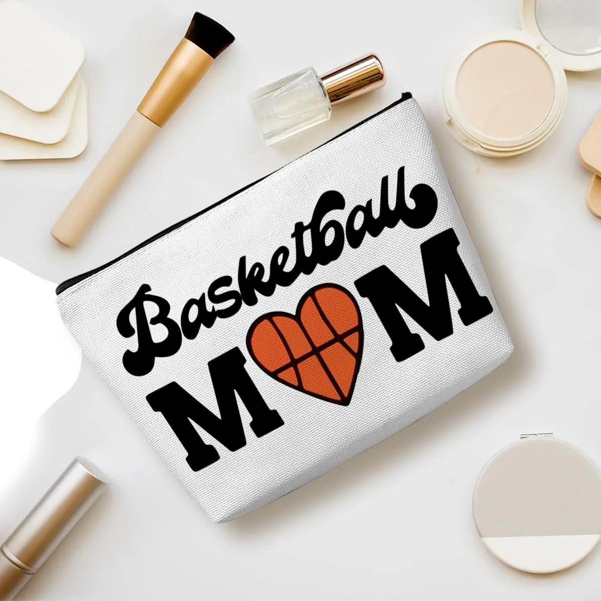 Basketball Mom Basketball Gifts Basketball Accessories Stuff Makeup Bag, Basketball Lover Gifts Cosmetic Bag for Women Sport Team Mum Mother Mommy Mama Birthday Christmas Thank You Gifts