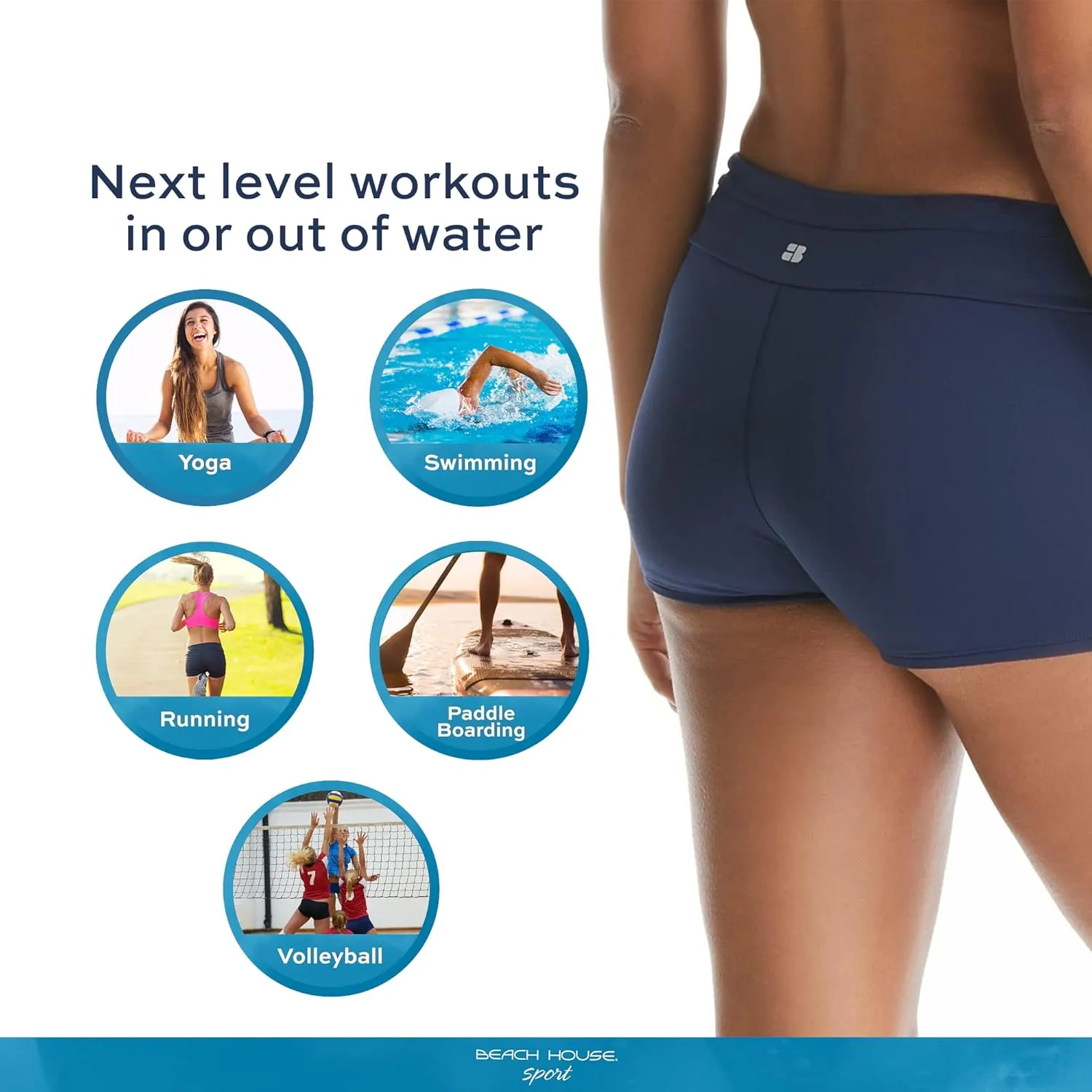 BEACH HOUSE SPORT Row Slim Fit Swim Shorty - High Waisted Swimsuit Bottom