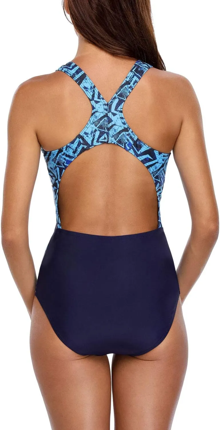 beautyin Women's One Piece Athletic Racerback Swimsuit Slimming Bathing Suit