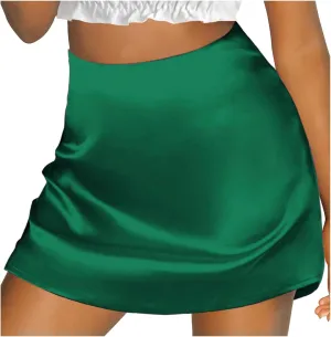 Bed Skirt Full Women's Mini A Line Skirt Skirt High Waist Zipper Satin Ribbon Lined Skirt Skirt Womens Vintage