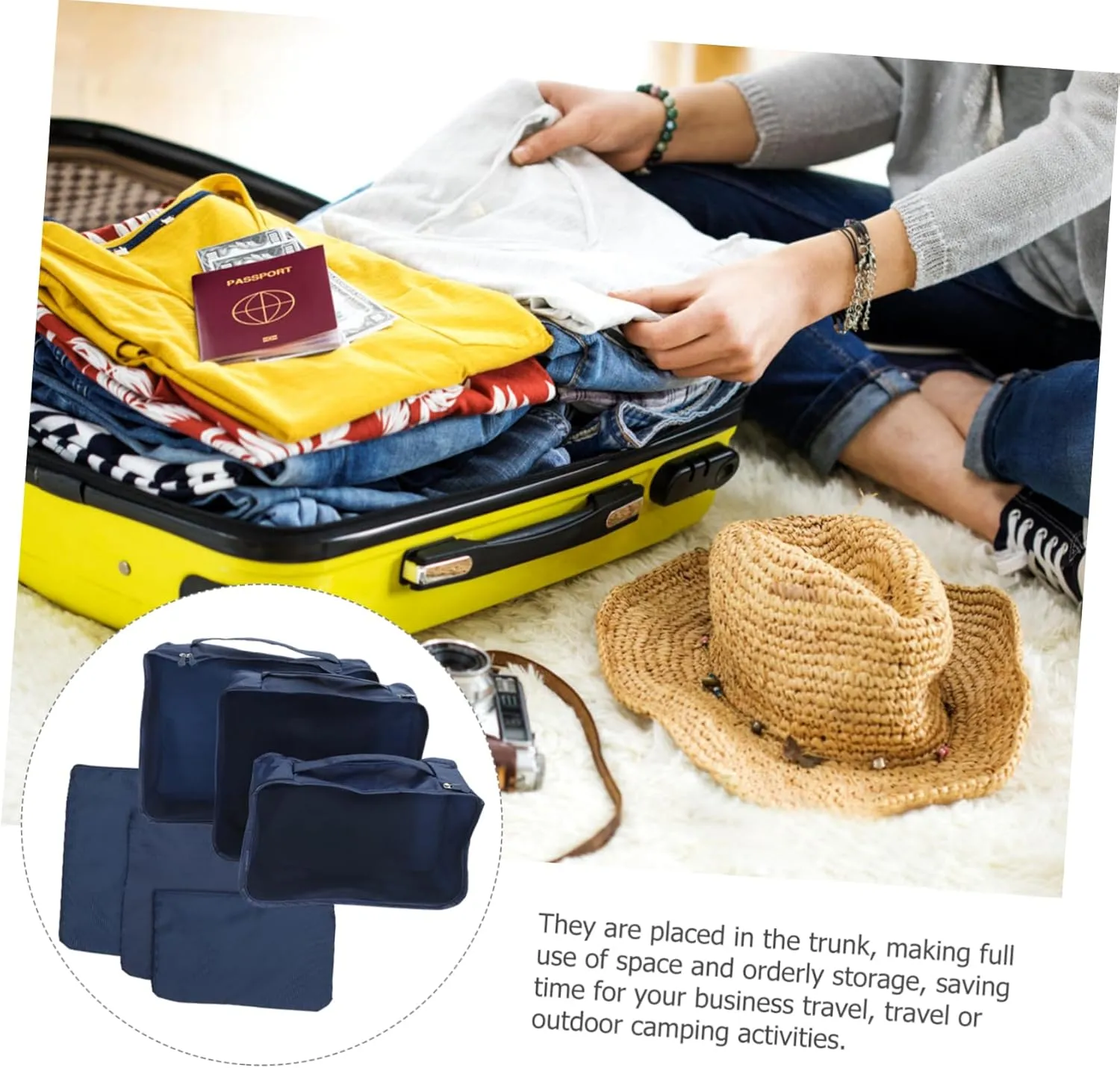 BESTYASH Portable Storage Bag Set 6pcs Quilt Storage Container Window Organize Luggage Home Wardrobe Large Capacity for Men Women