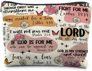 Bible Verse Scripture Christian Makeup Bag, Bible Study Supplies for Women, Faith Gifts, Religious Accessories