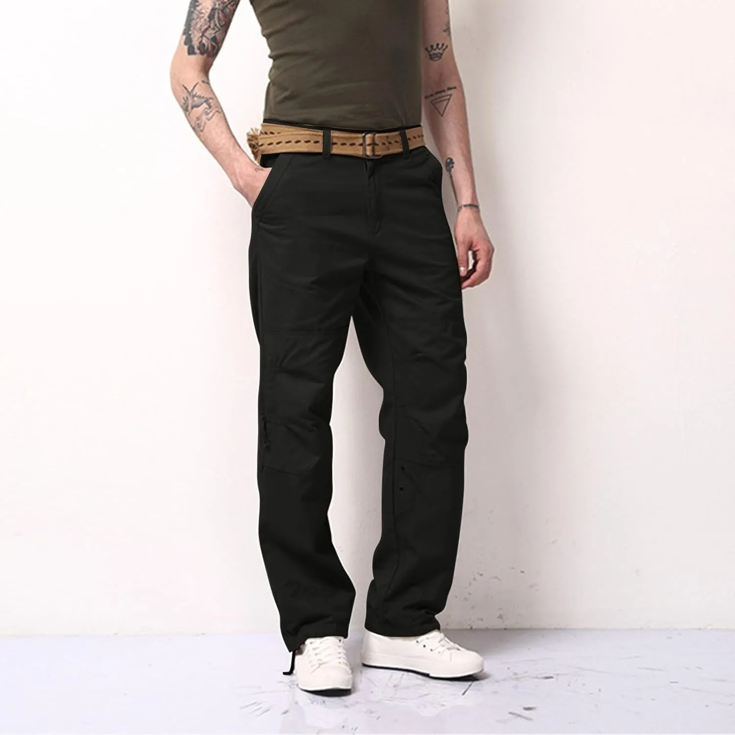 Big and Tall Cargo Pants for Men Mens Olive Green Pants Men Pants Baggy Mens Cargo Pants Basics Mens Business Casual