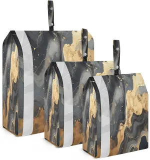 Black Golden Marble Packing Cubes for Travel 3 Set Travel Bags Organizer Luggage Accessories for Luggage