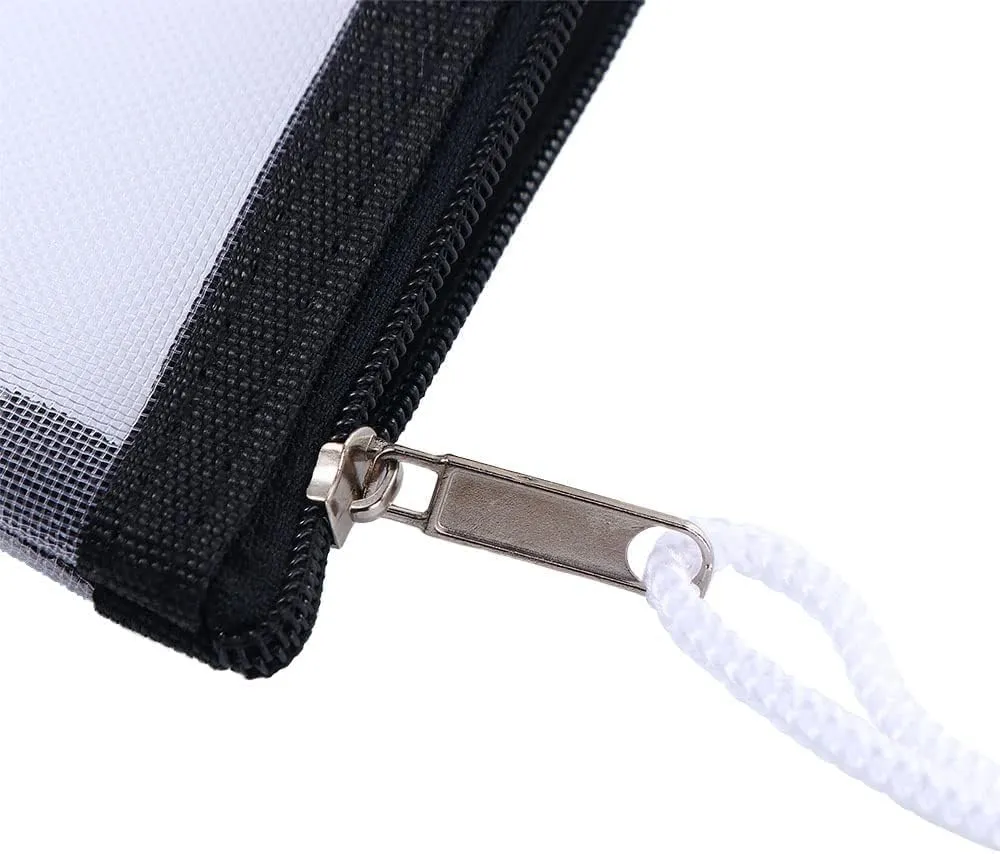 Black Nylon Mesh Card Storage Bags, Small Zipper Pouchs Mini Zipper Mesh Bags, Cosmetic Bags Beauty Makeup Cosmetic Accessories Organizer Daily Necessities Packaging Bags