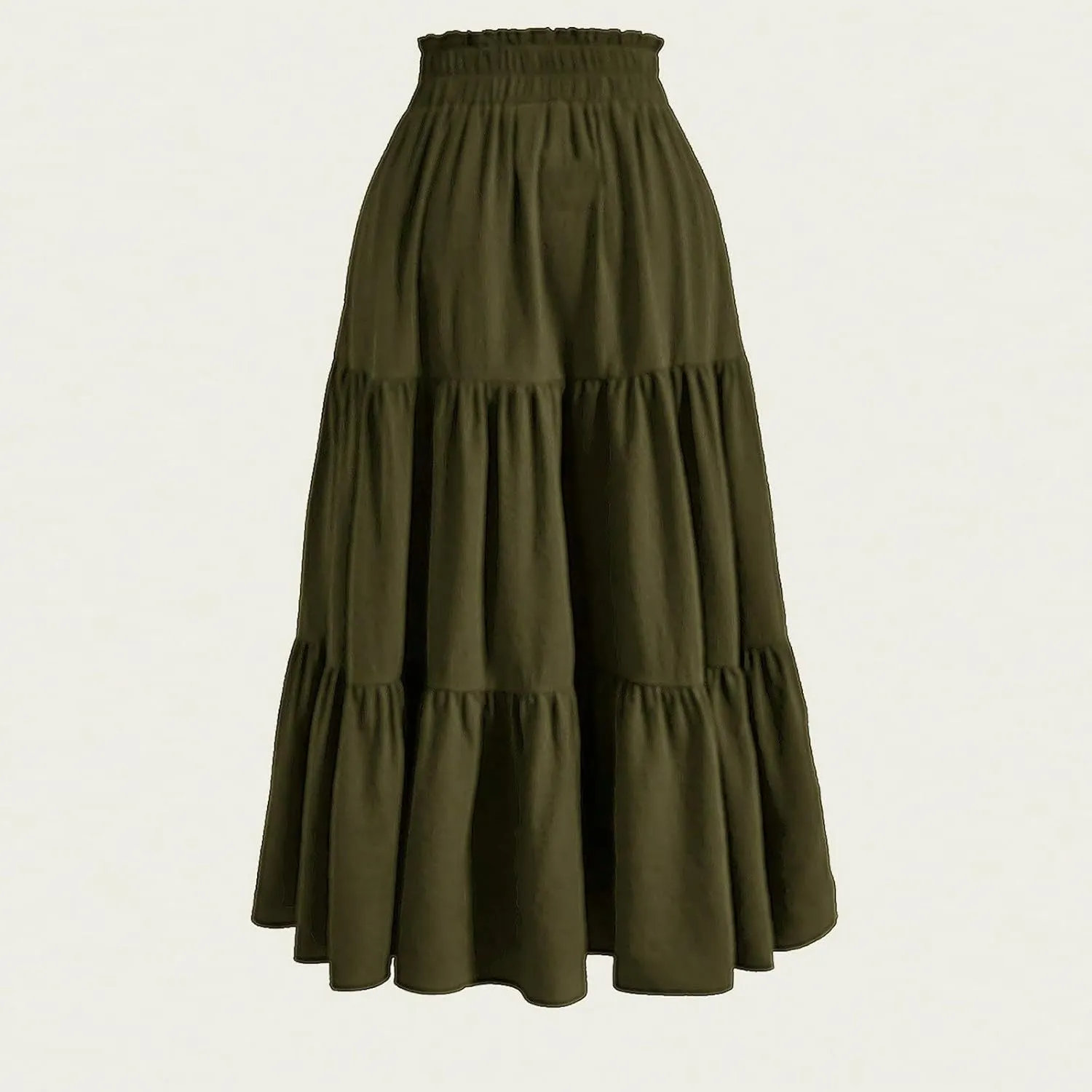 Boho Skirts for Women 2025 Summer Trendy Floral Flowy Maxi Skirt Elastic High Waist Tiered A-Line Beach Dress