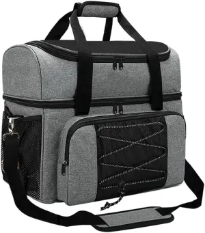 Bowling Bag for 2 Balls Portable Bowling Tote Bag with Padded Ball Holder for Ball and Pair of Bowling Shoes up to Mens 16