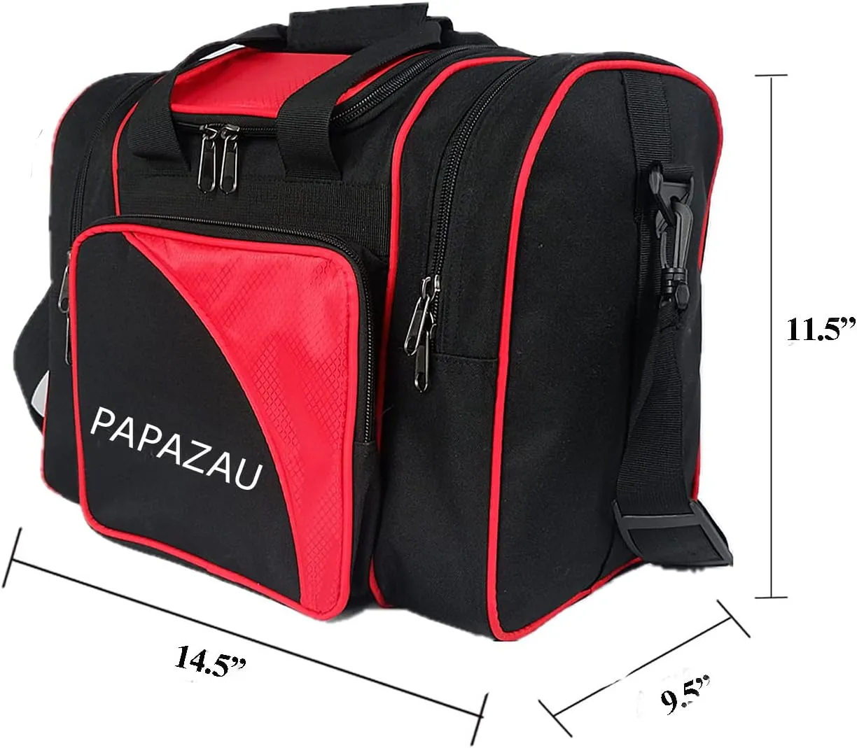 Bowling Bag for Single Ball - Single Ball Tote Bag with Padded Ball Holder - Fits a Single Pair of Bowling Shoes Up to Mens Size 14