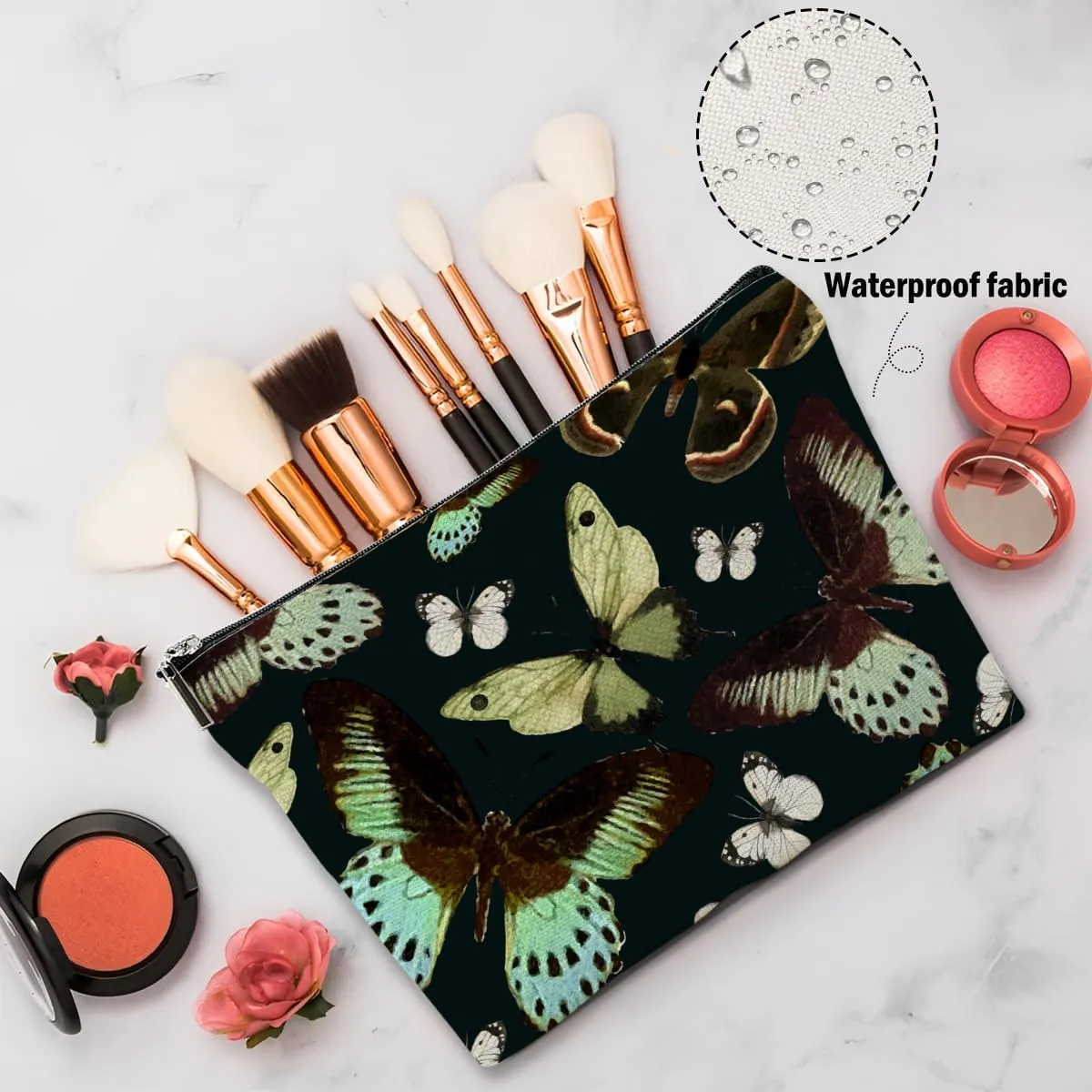 Butterfly Makeup Bag, Butterfly Gifts Cosmetic Bag Butterflies Travel Pouch, Butterfly Stuff for Women Girls Daughter Sisters Coworker Friends Wife Friendship Graduation Birthday Gifts
