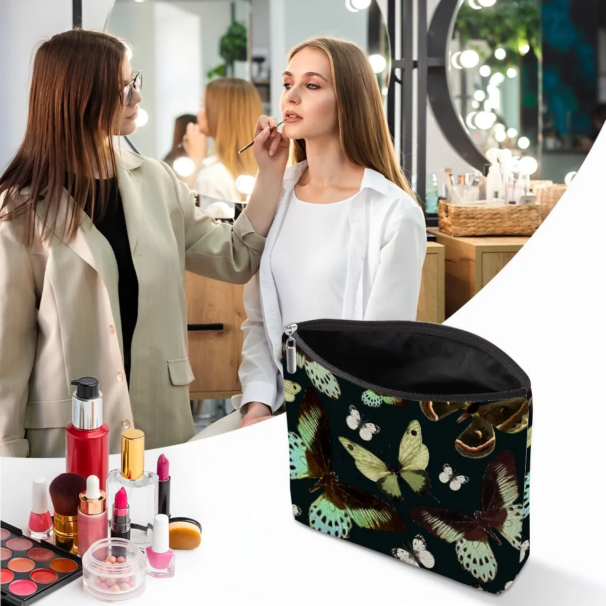 Butterfly Makeup Bag, Butterfly Gifts Cosmetic Bag Butterflies Travel Pouch, Butterfly Stuff for Women Girls Daughter Sisters Coworker Friends Wife Friendship Graduation Birthday Gifts
