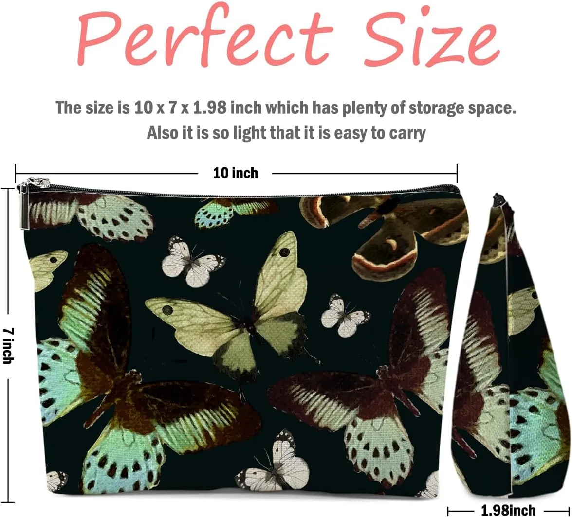 Butterfly Makeup Bag, Butterfly Gifts Cosmetic Bag Butterflies Travel Pouch, Butterfly Stuff for Women Girls Daughter Sisters Coworker Friends Wife Friendship Graduation Birthday Gifts