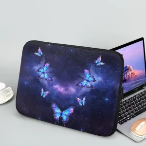 Butterfly Print Laptop Bags Accessories Sleeve Computer Carrying Case Messenger Briefcase for Women Men, Purple